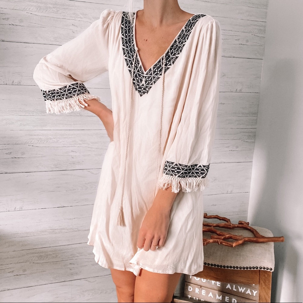 Embroidered Dress with tassel